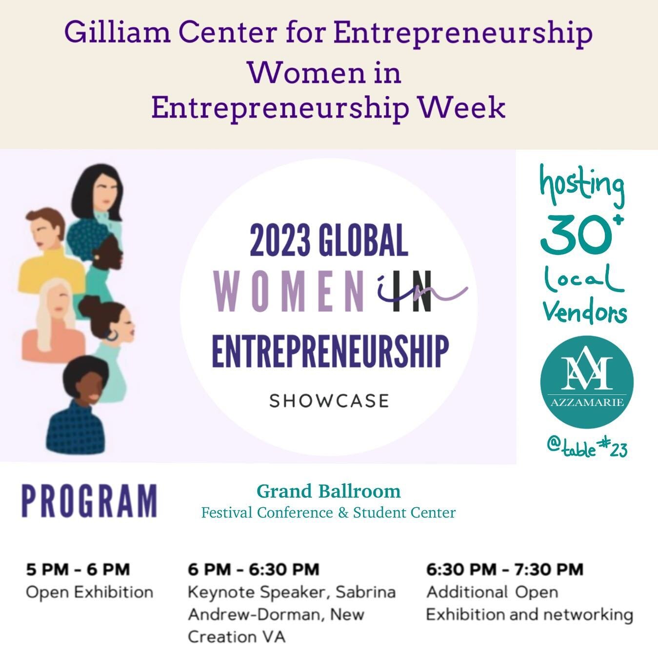 Come hang out tomorrow from 5-7:30 PM @ Festival (Grand Ballroom, Table #23) for the @jmugcfe Global Women in Entrepreneurship Week! 
#smallbatch #upcycled #leathergoods #greetingcards #letterpress #screenprinting