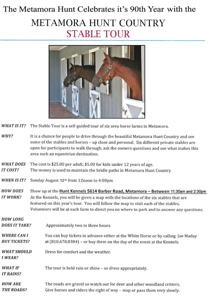 Hunt Country Stable Tours — White Horse Inn