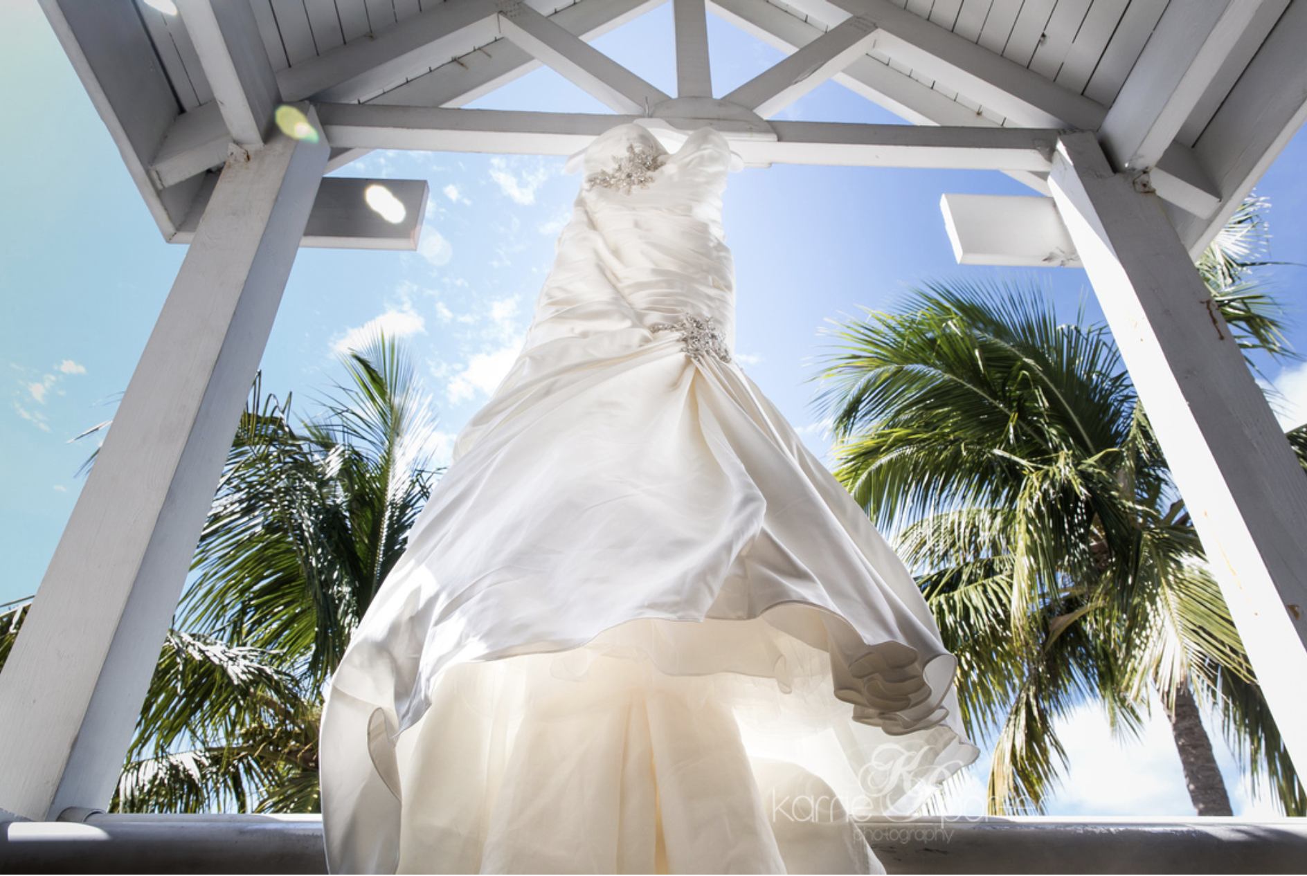 Wedding Dress Hanging in Key West Hotel Margaritaville Resort by Photographer Karrie Porter.png