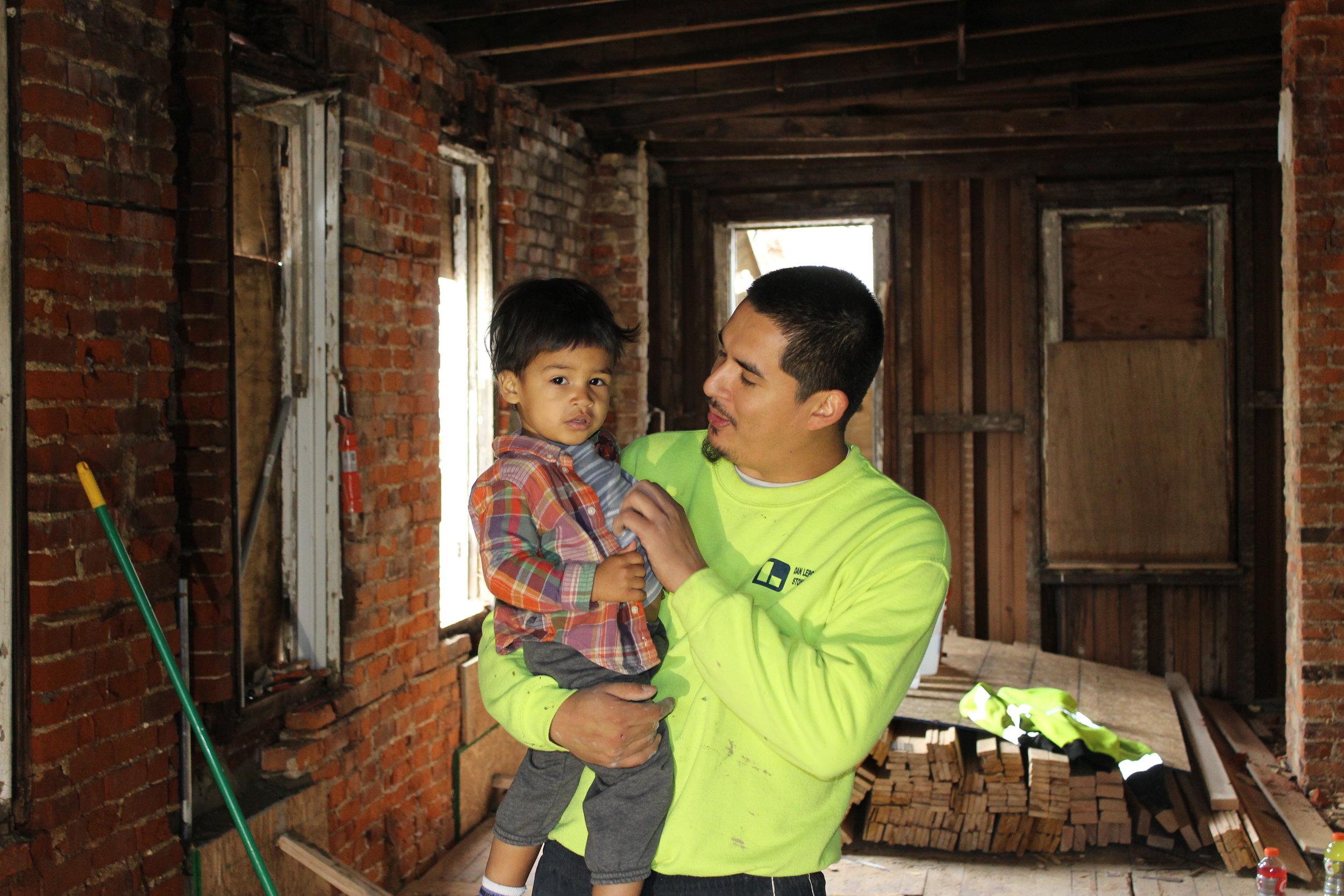 Instructor Deni and Trades for a Difference's youngest mentee Malcolm. 