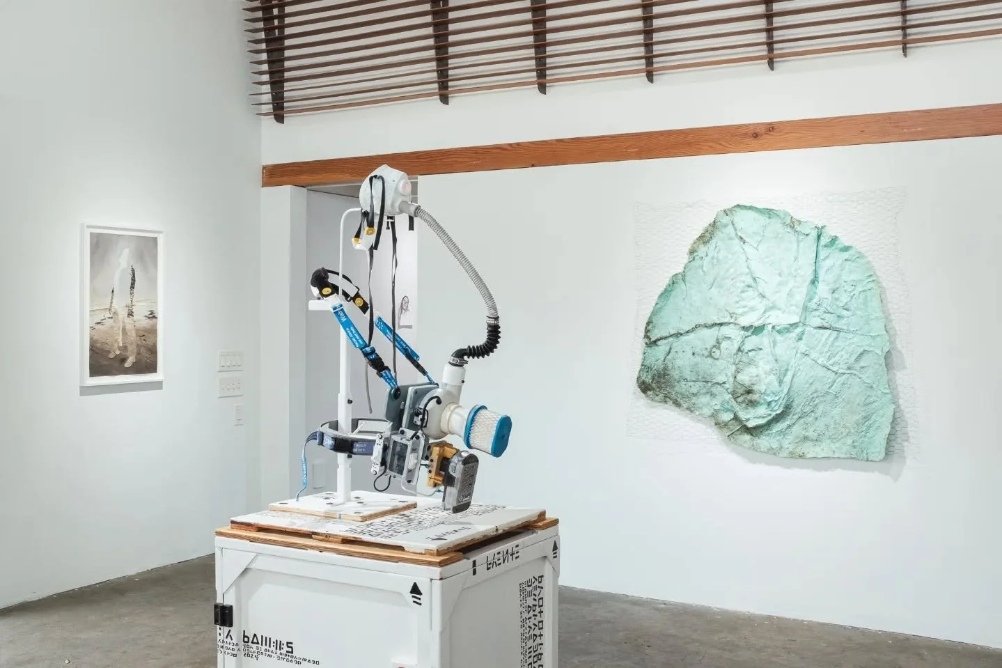 A bit more time to see this lovely show "A Net Cast for Something Like Hopefulness" @galvestonartistresidency. 

Honored to have a few large silicone molds of stone facades from the North Shore of Lake Superior making an appearance on the i