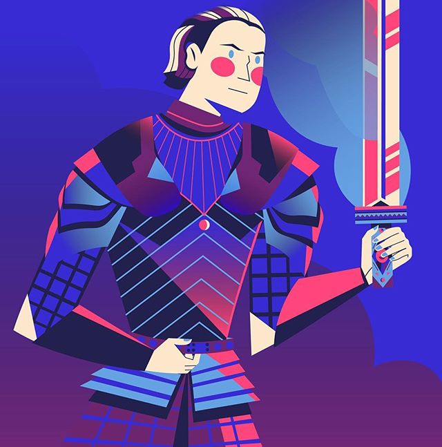 Who&rsquo;s better heroine than Brienne of Tarth? Last week #6hexcodes @rmayani theme was Heroes and why not our newbie Ser Brienne 🗡 .
.
#illustration#gameofthrones#illo#brienneoftarth#fanarts#design#mograph#digitalart#illustration_daily#picame#the