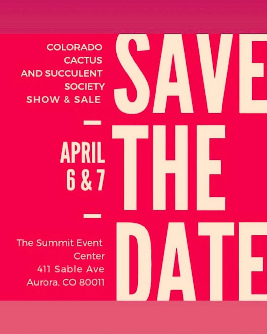 Colorado Cactus and Succulent Society's Show &amp; Sale 