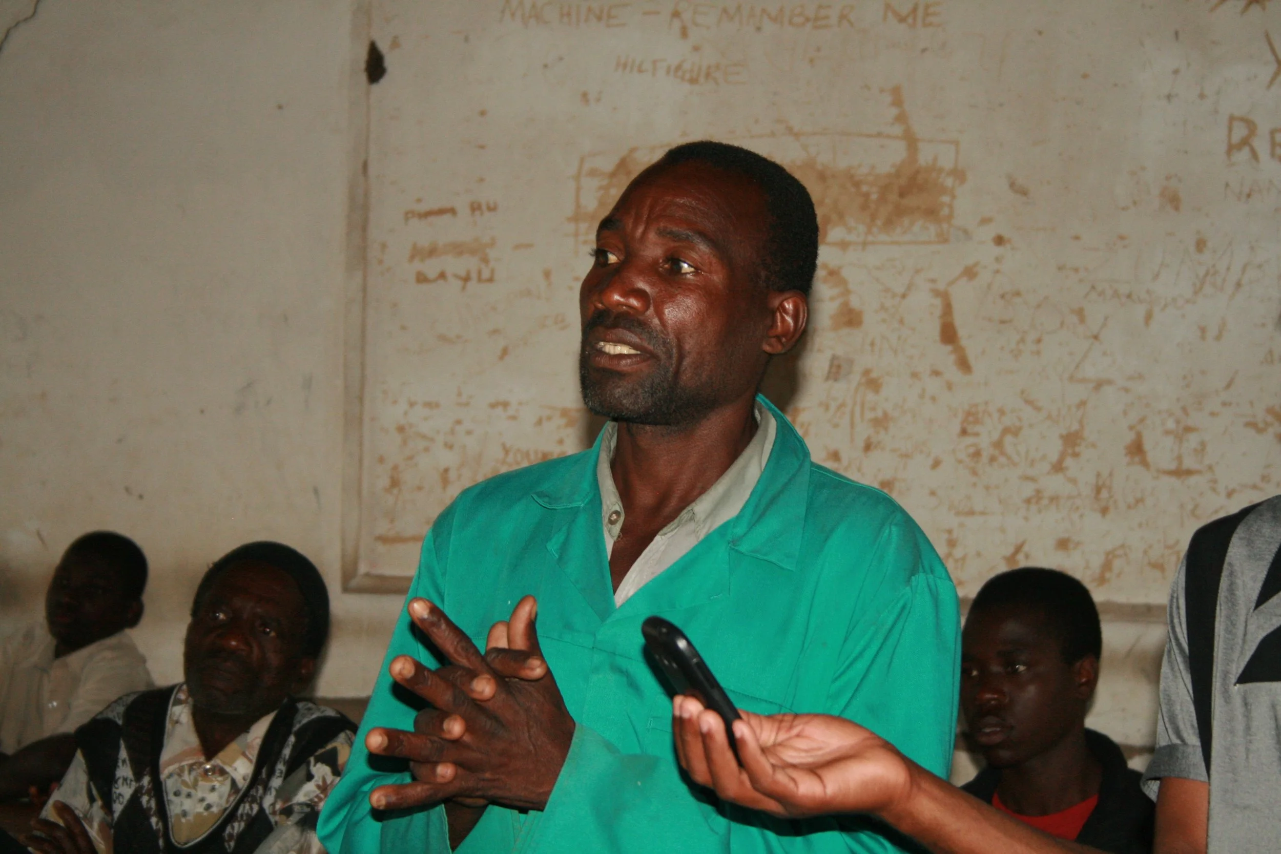 A local father asks a question during a Community Forum.
