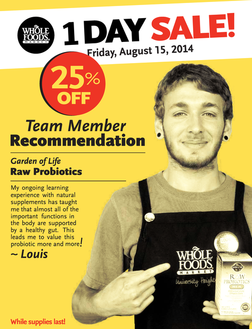 promotional sale sign.