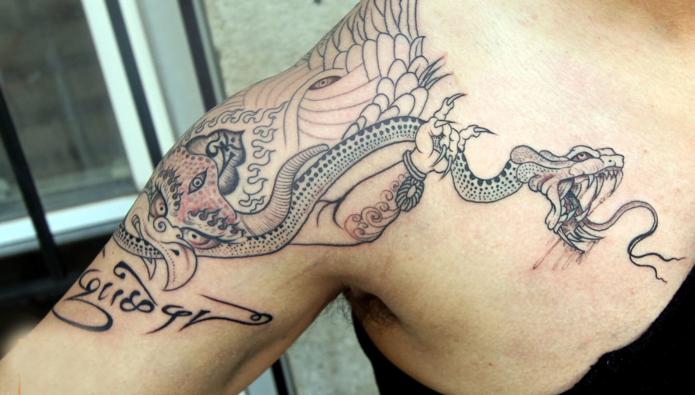 Tibetan Garuda and Serpent
