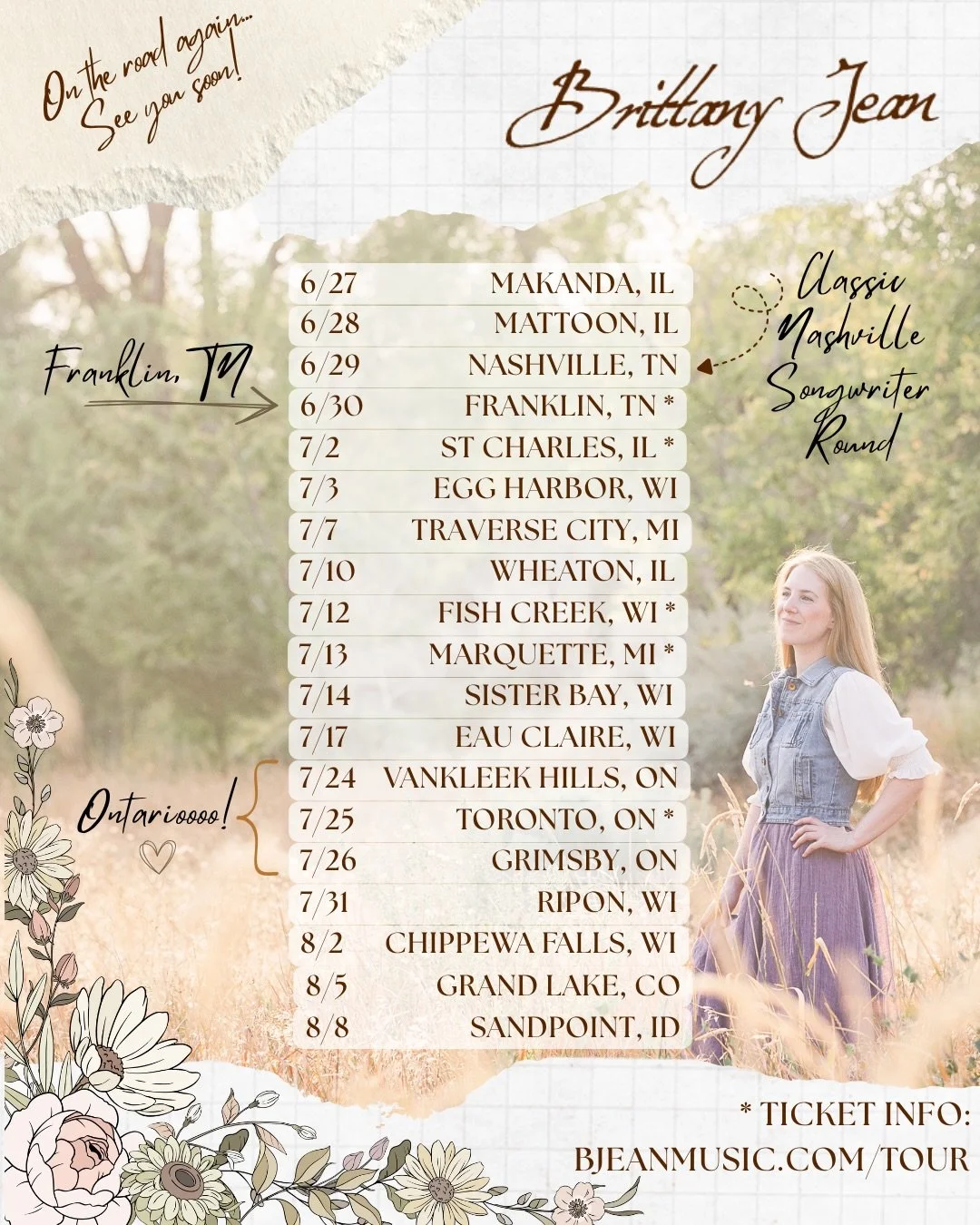 Gettin&rsquo; ready to hit the road! 🚌

More dates, ticket info &amp; more at bjeanmusic.com/tour
(If you have any questions, ask away!)
