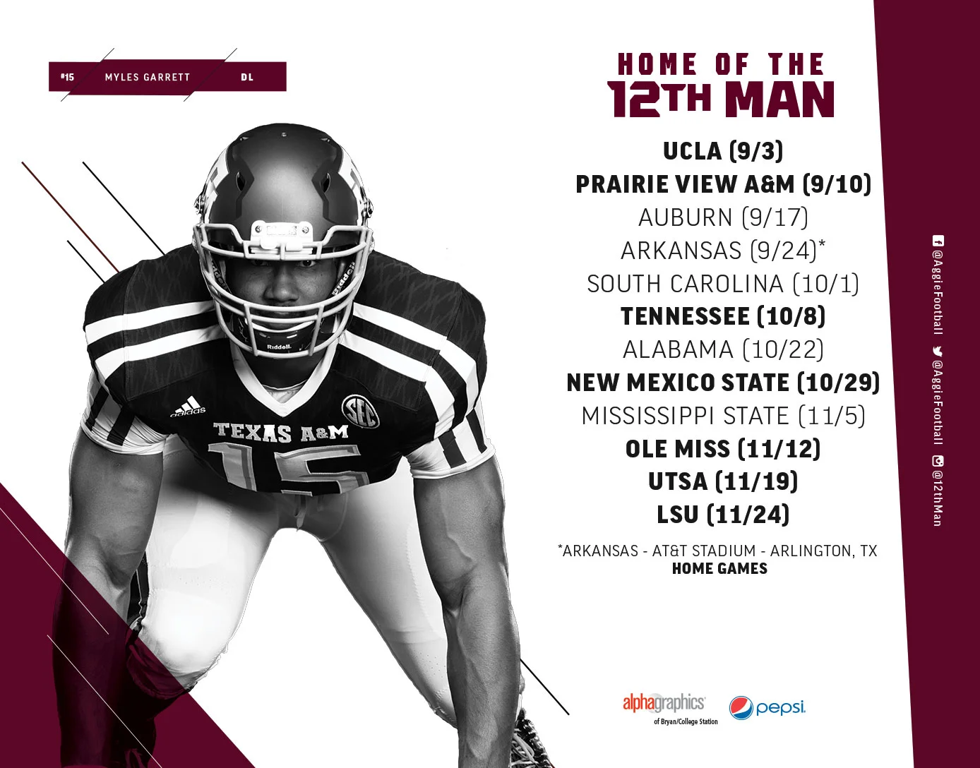 2016 Football Schedule Cards