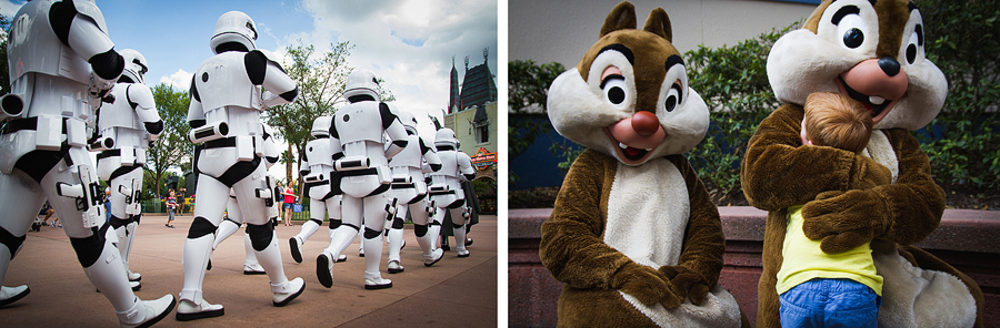 disney vacation photographer / stormtroopers / chip and dale / hollywood studios