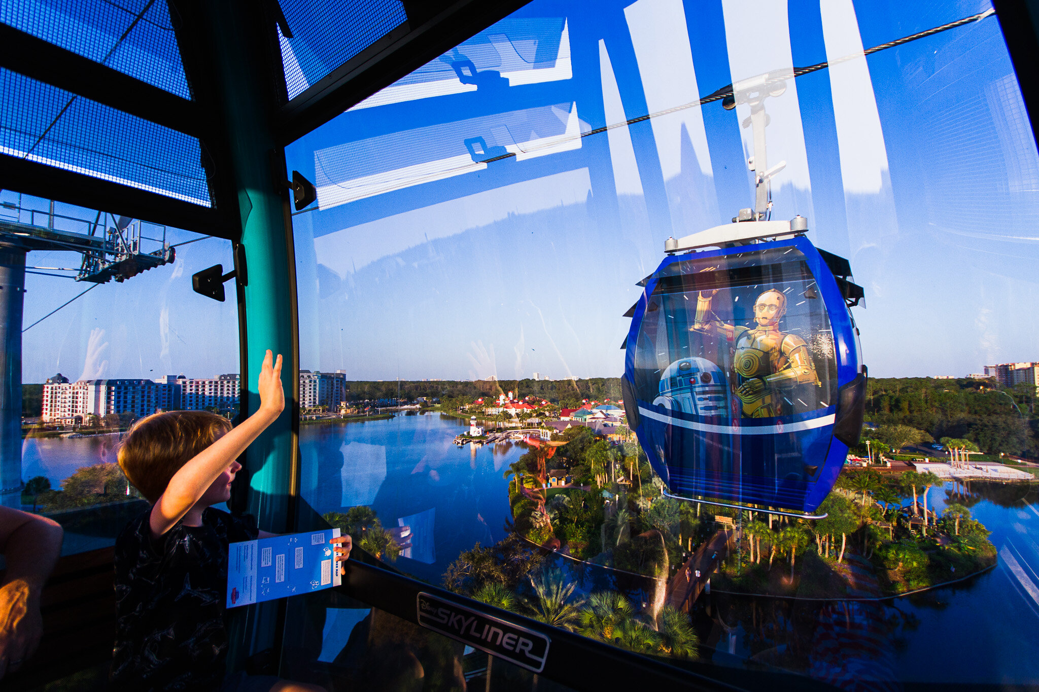 Disney's Skyliner overlooks Caribbean Beach Resort