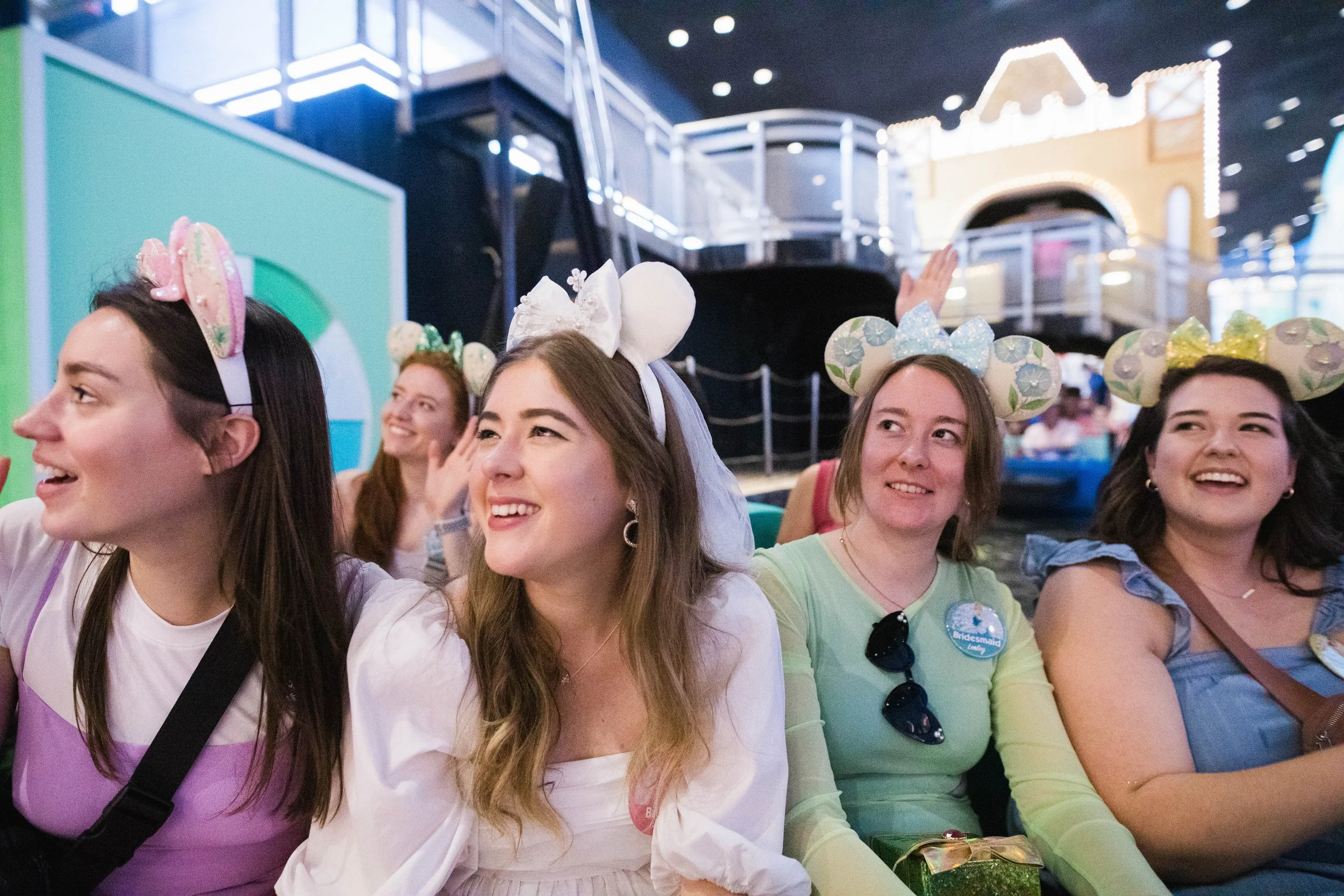 Young women on It's A Small World at Walt Disney World.