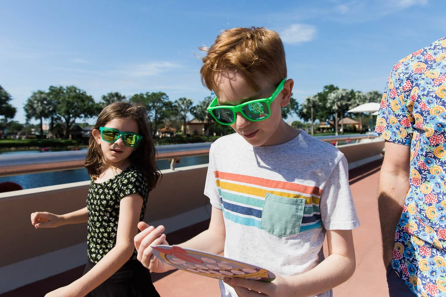 Kids hunt for Eggstravaganza easter eggs at Epcot.