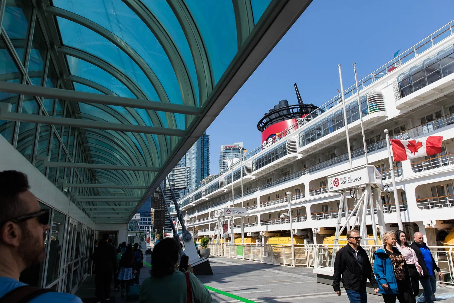 Canada Place port in Vancouver with the Disney Wonder.