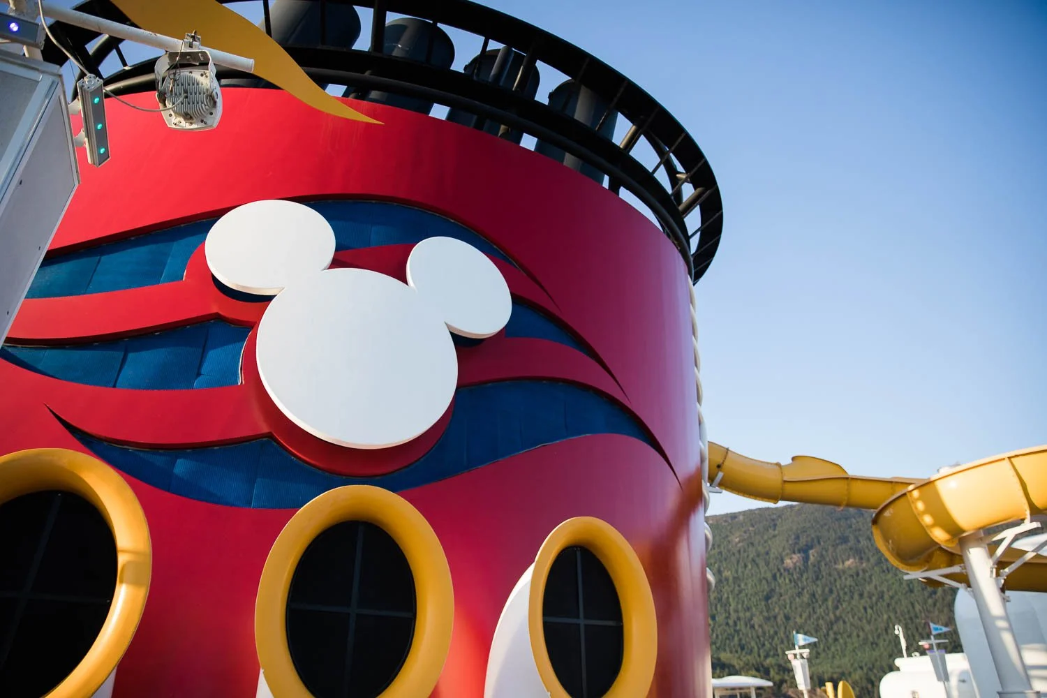 Mickey funnel and water slide on the Disney Wonder.