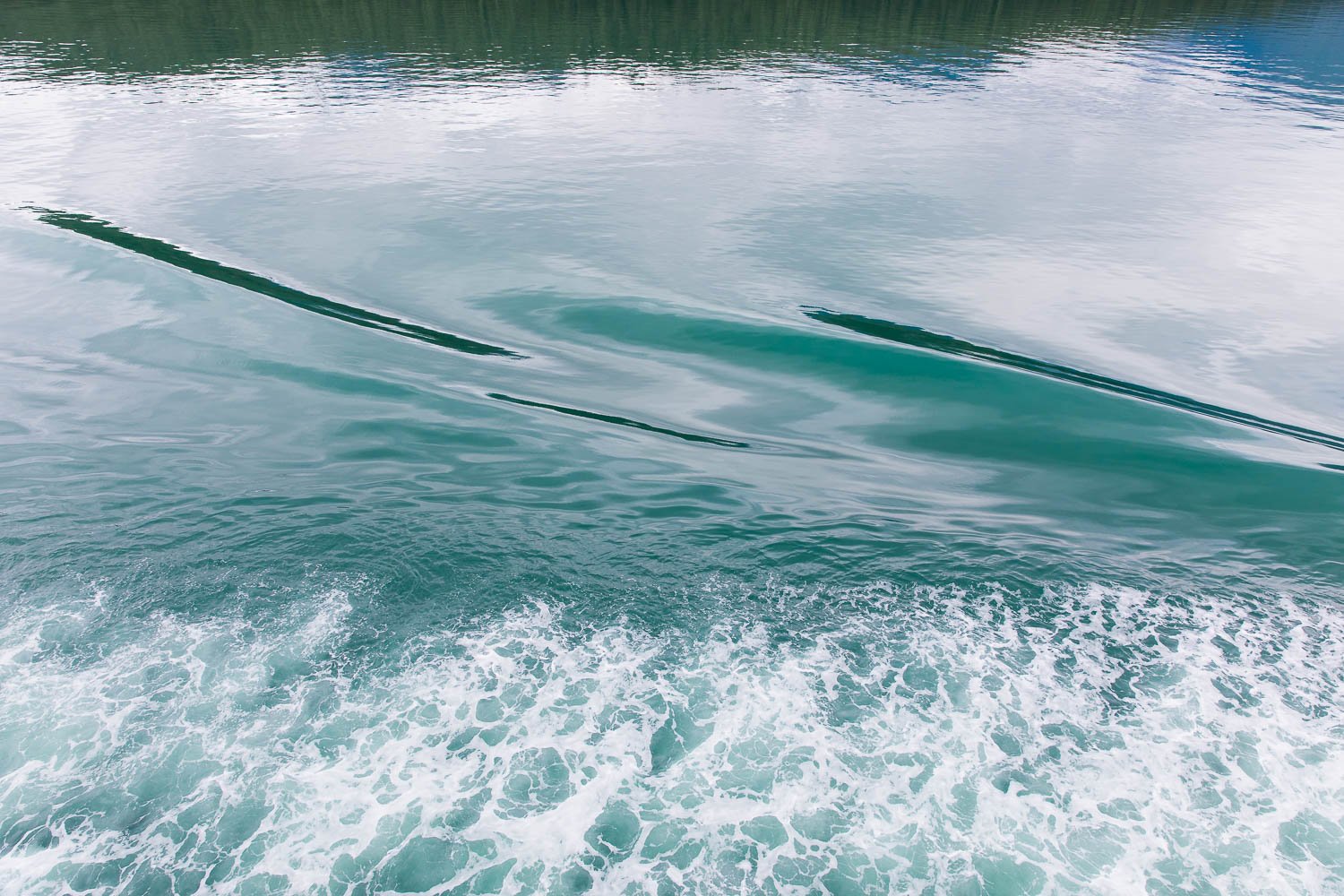 An up close image of the teal water in the fjords of Alaska's Stikine Ice cap.