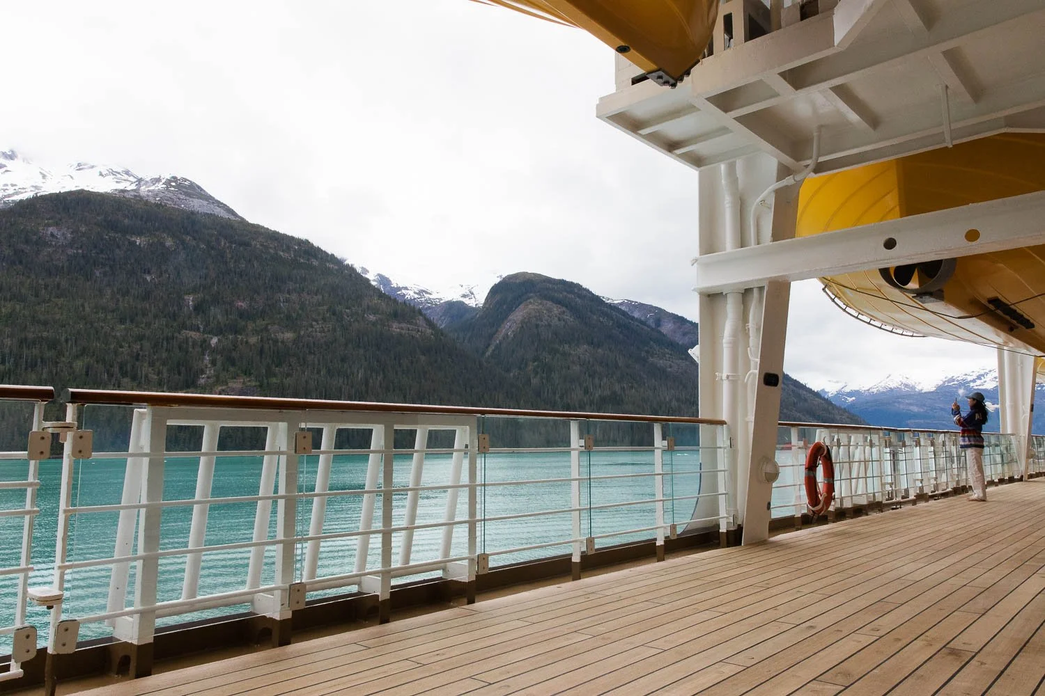 Gorgeous views of mountains and Endicott Arm from Deck four of Disney Wonder.