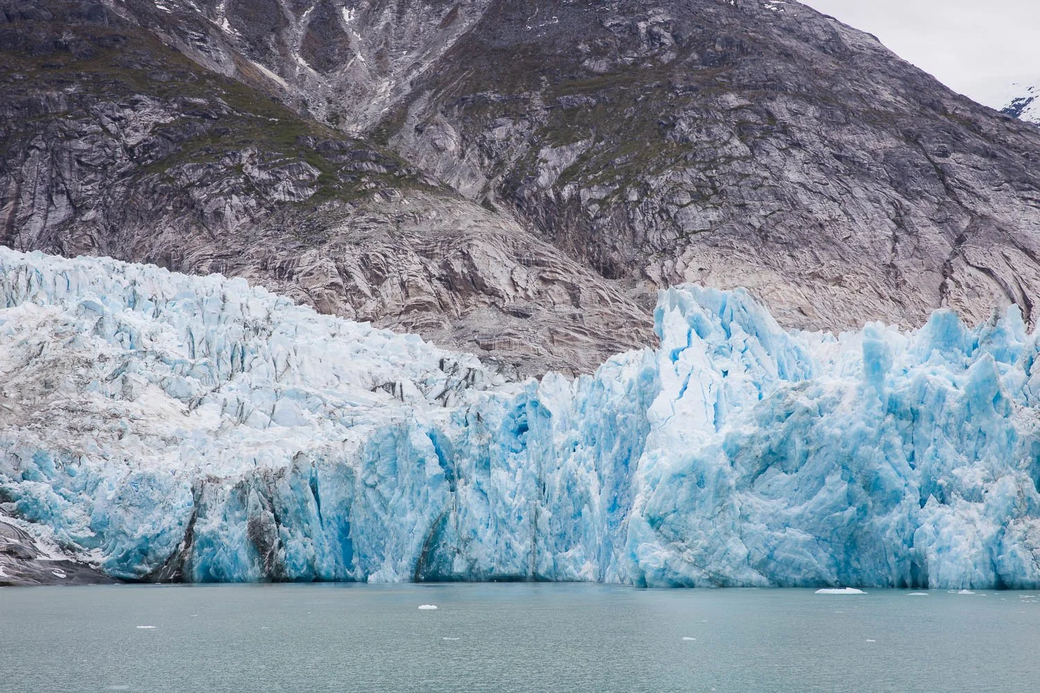 Up close view of Alaskan glacier in Endicott Arm.
