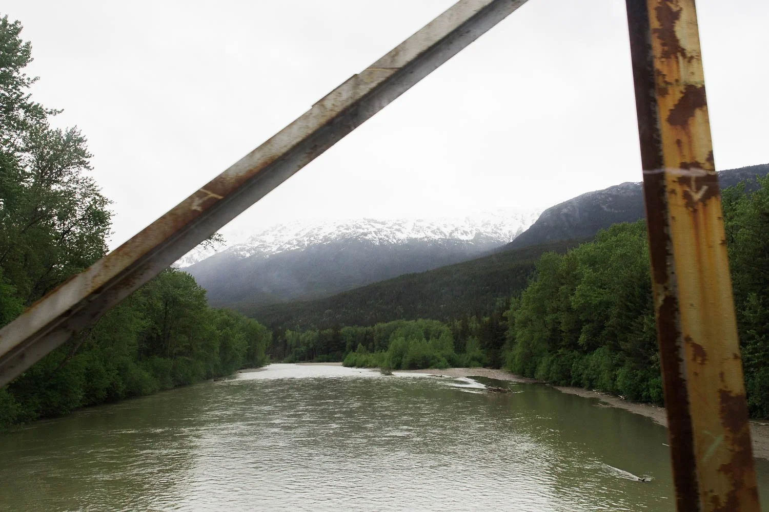 A river runs through Skagway Alaska.
