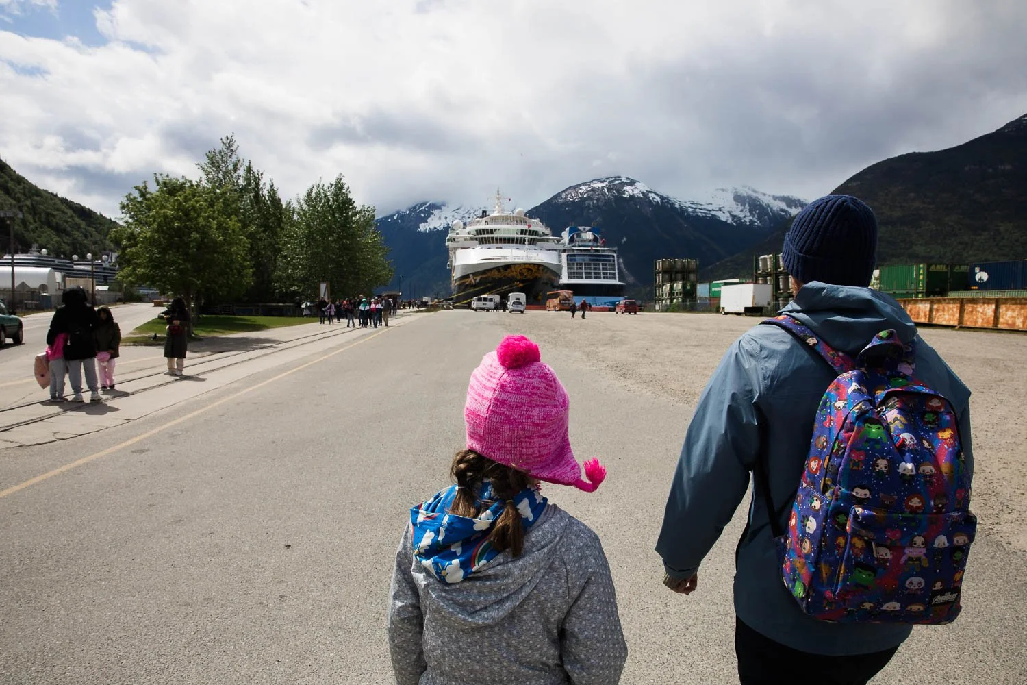 Walking back to the port in Skagway, Alaska.