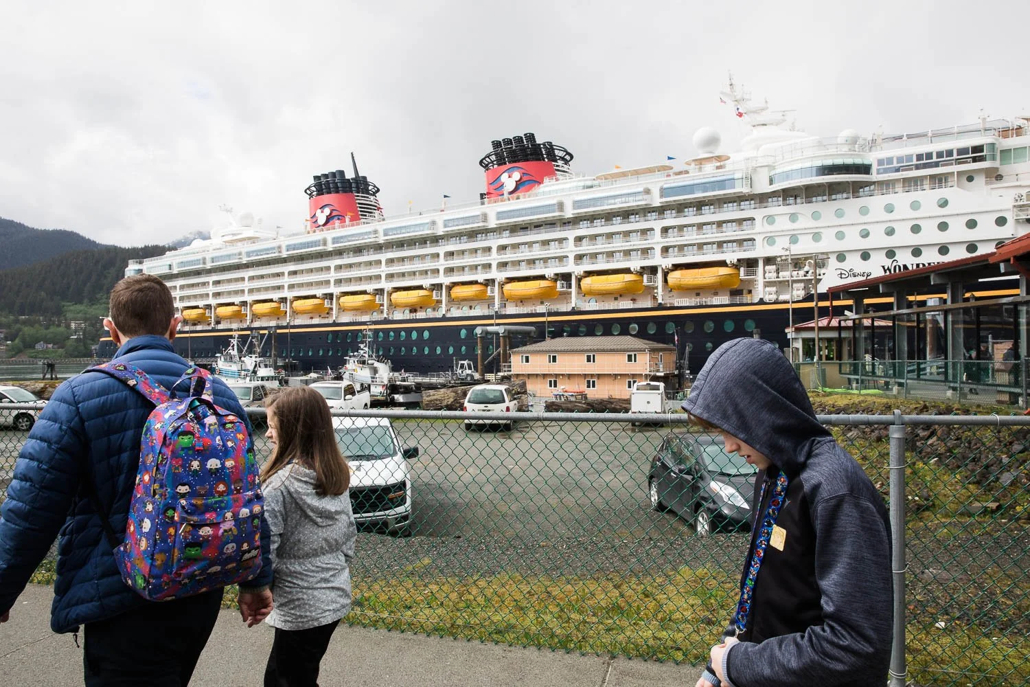 Disney Wonder docked in Juneau, Alaska.
