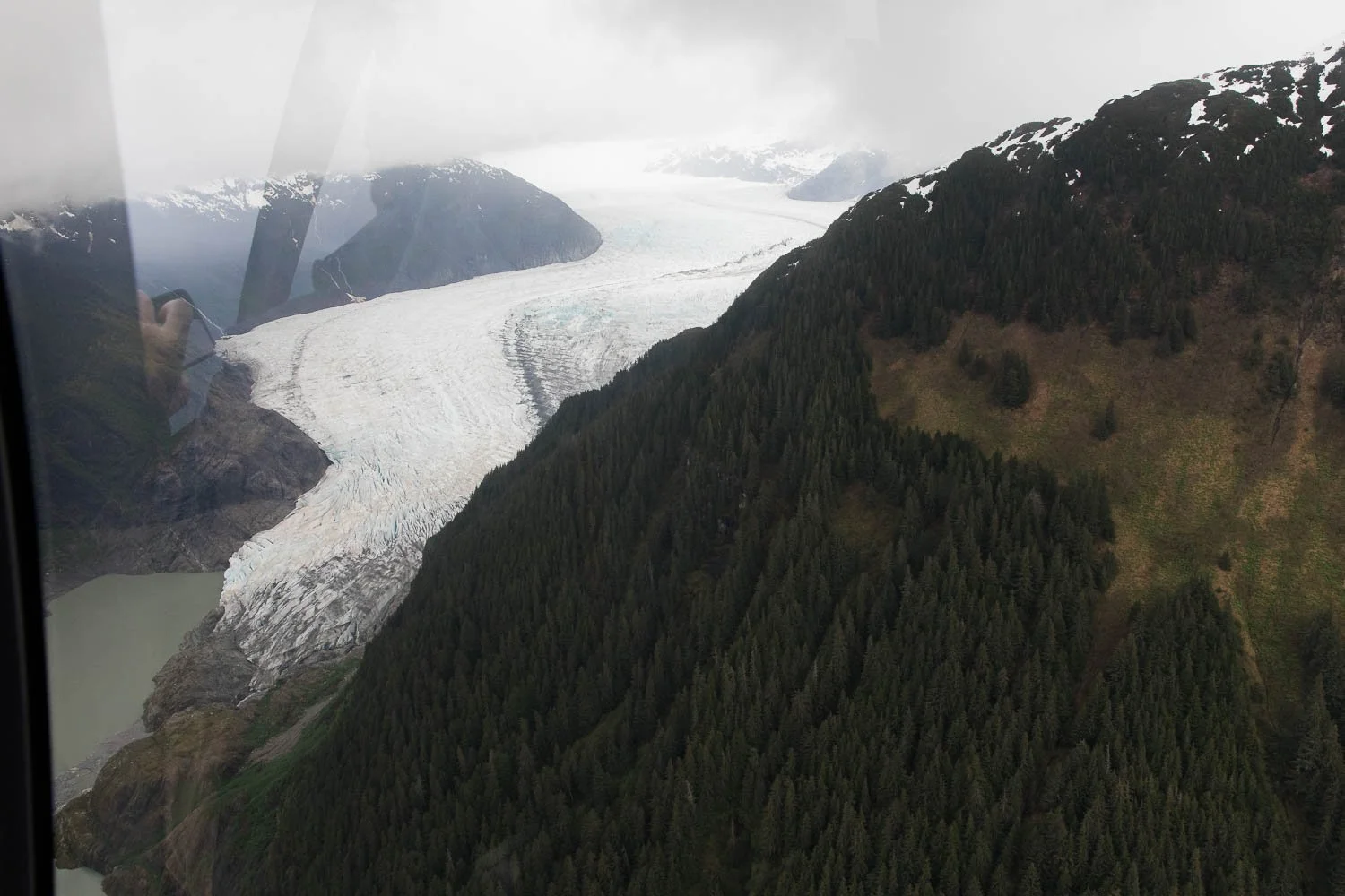View of Mendenhall Glacier in Juneau, Alaska.
