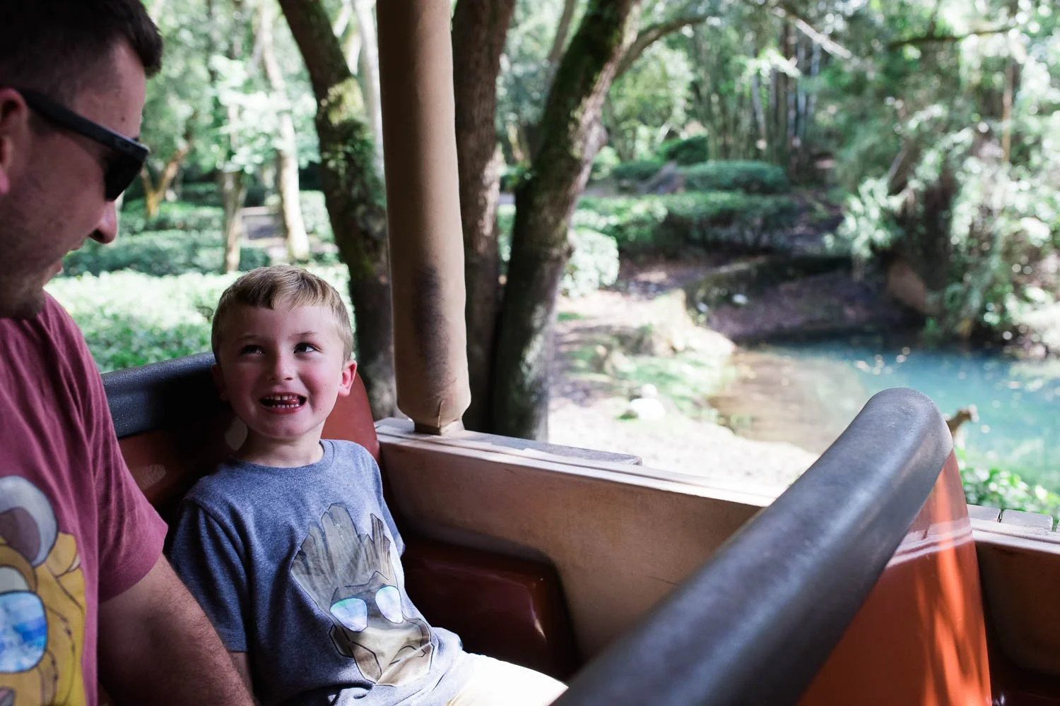 Father and son enjoy Kilimanjaro Safaris.