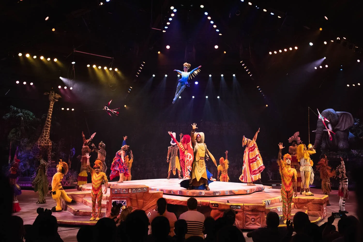 Festival of the Lion King performers at the Animal Kingdom.