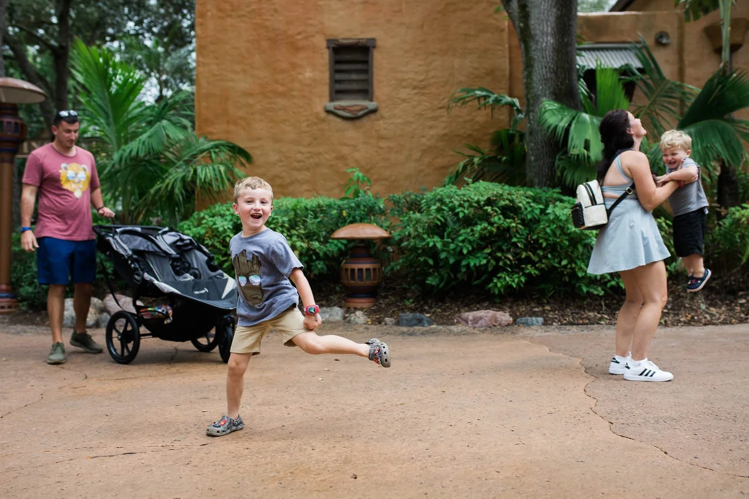 Boys run wild at the Animal Kingdom.