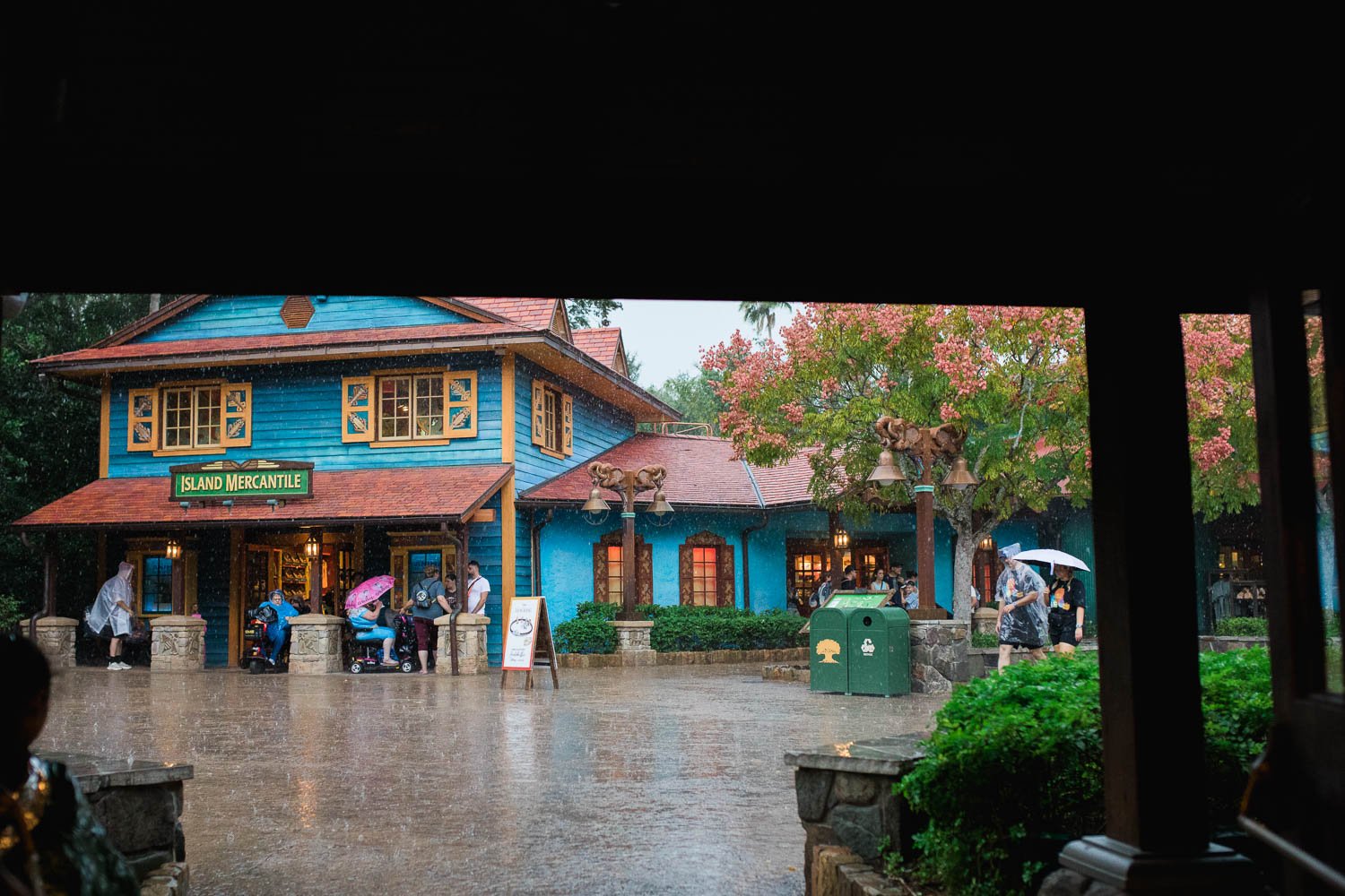 Island Mercantile at Animal Kingdom in the rain.