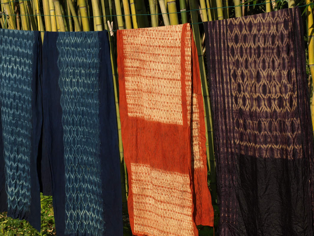 Woven Shibori textiles by cathatine ellis