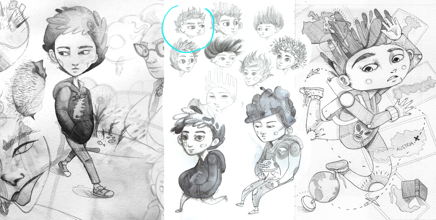 Bocetos iniciales de Andrés Andrés first sketches