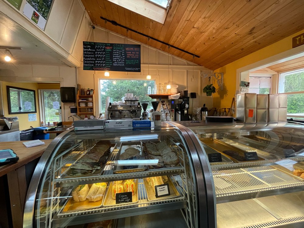 Sandwiches, pastries, and the espresso bar.