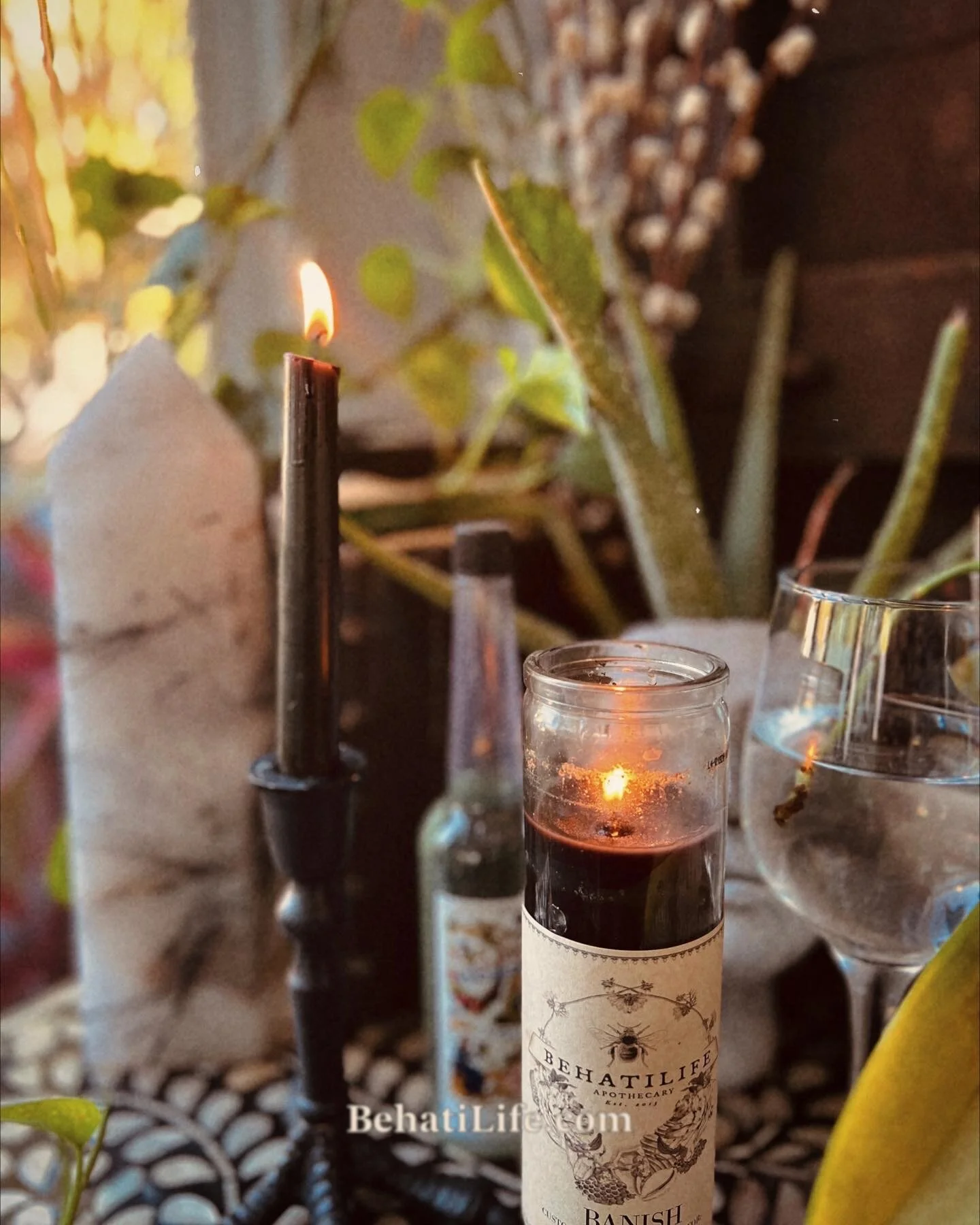 black banishing ritual candle witchcraft