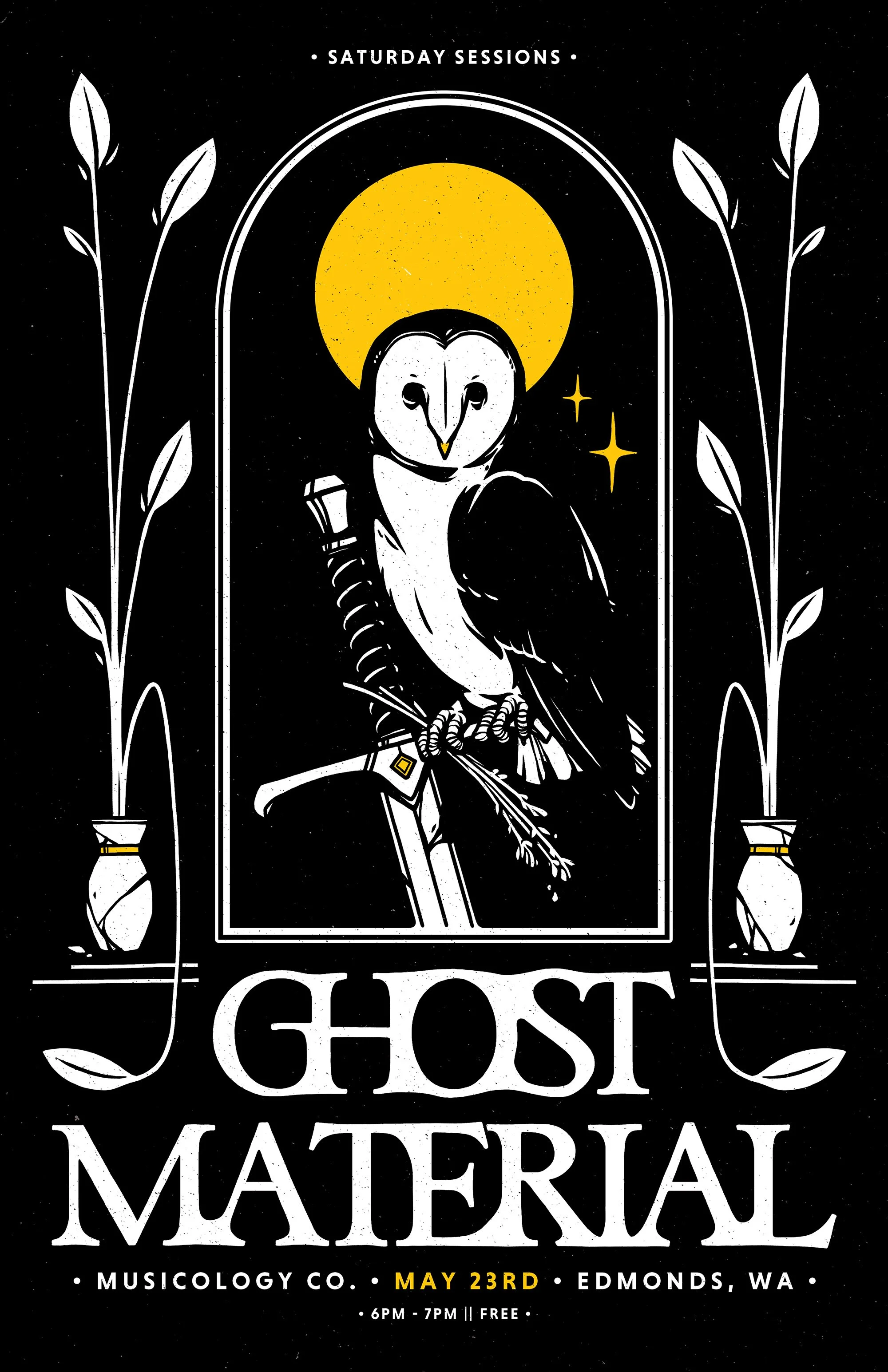 Ghost Material, Barn Owl, Gig Poster