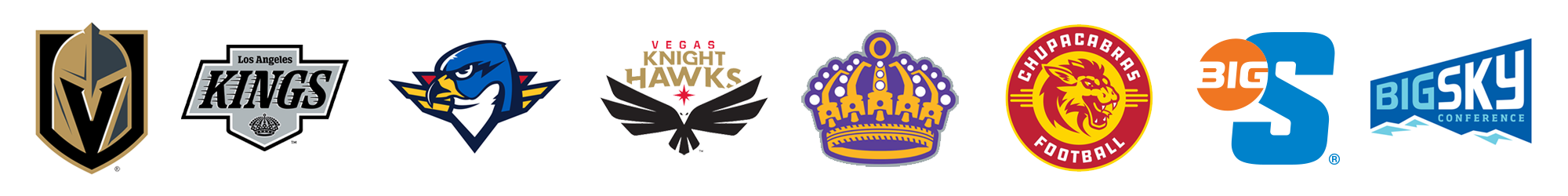 List of past clients: Vegas GOlden Knights (NHL), Los Angeles Kings (NHL), Springfield Thunderbirds (AHL), Vegas Knight Hawsks (IFL), Ontario Reign (AHL), New Mexico Chupacabras (IFL), Big South Conference (NCAA), Big Sky Conference (NCAA)