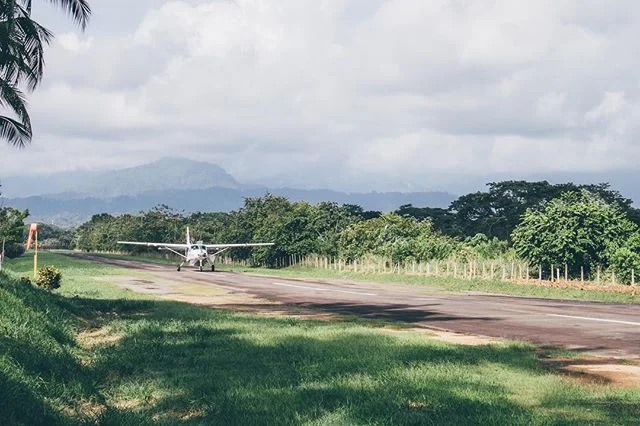 The roads were washed away by Tropical Storm Nate; so we took the Cessna