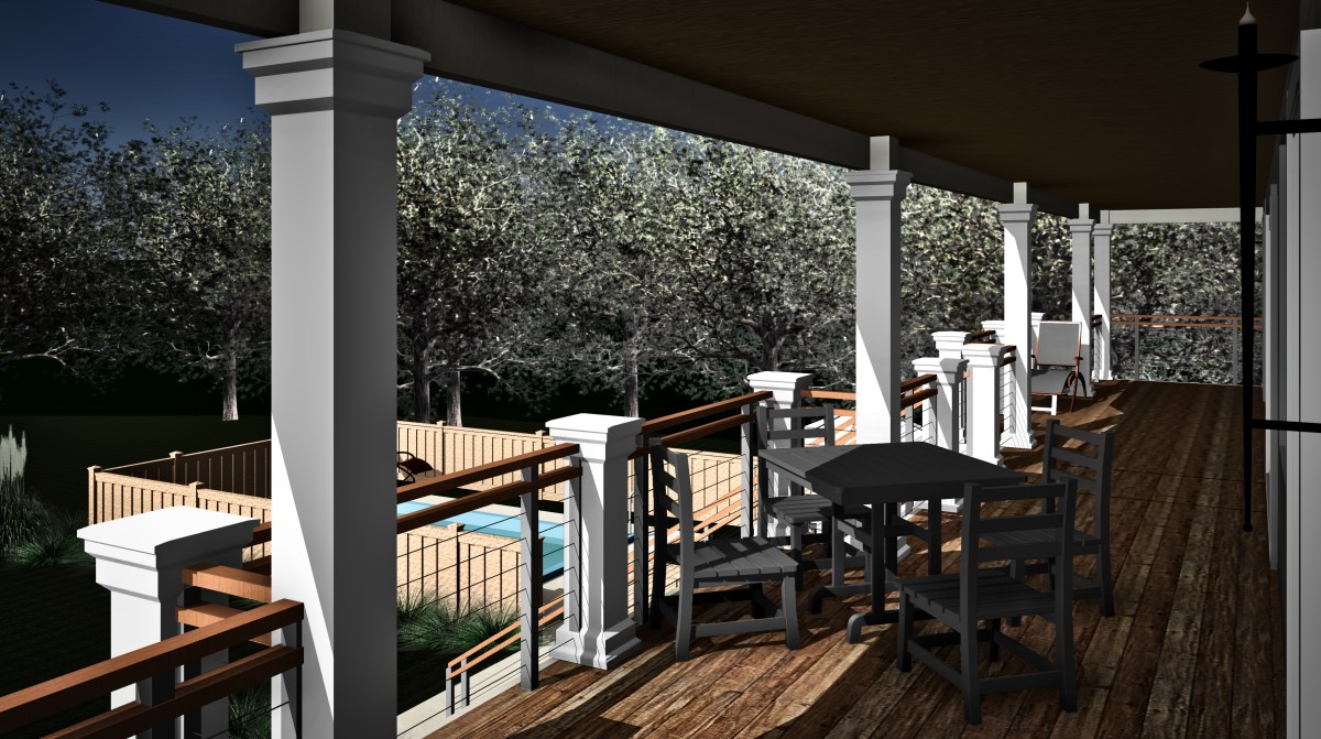 CAPTAIN HOUSE 22 7TH AVE ORIGINAL 5th BED Version - 3D View - FROM DINING DECK TO POOL PERSPECTIVE_9_23.jpg