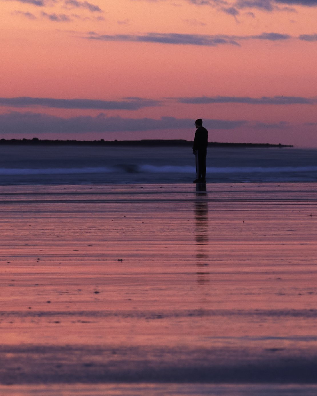 Jennes Beach Sunrise Alone by Greg Frucci