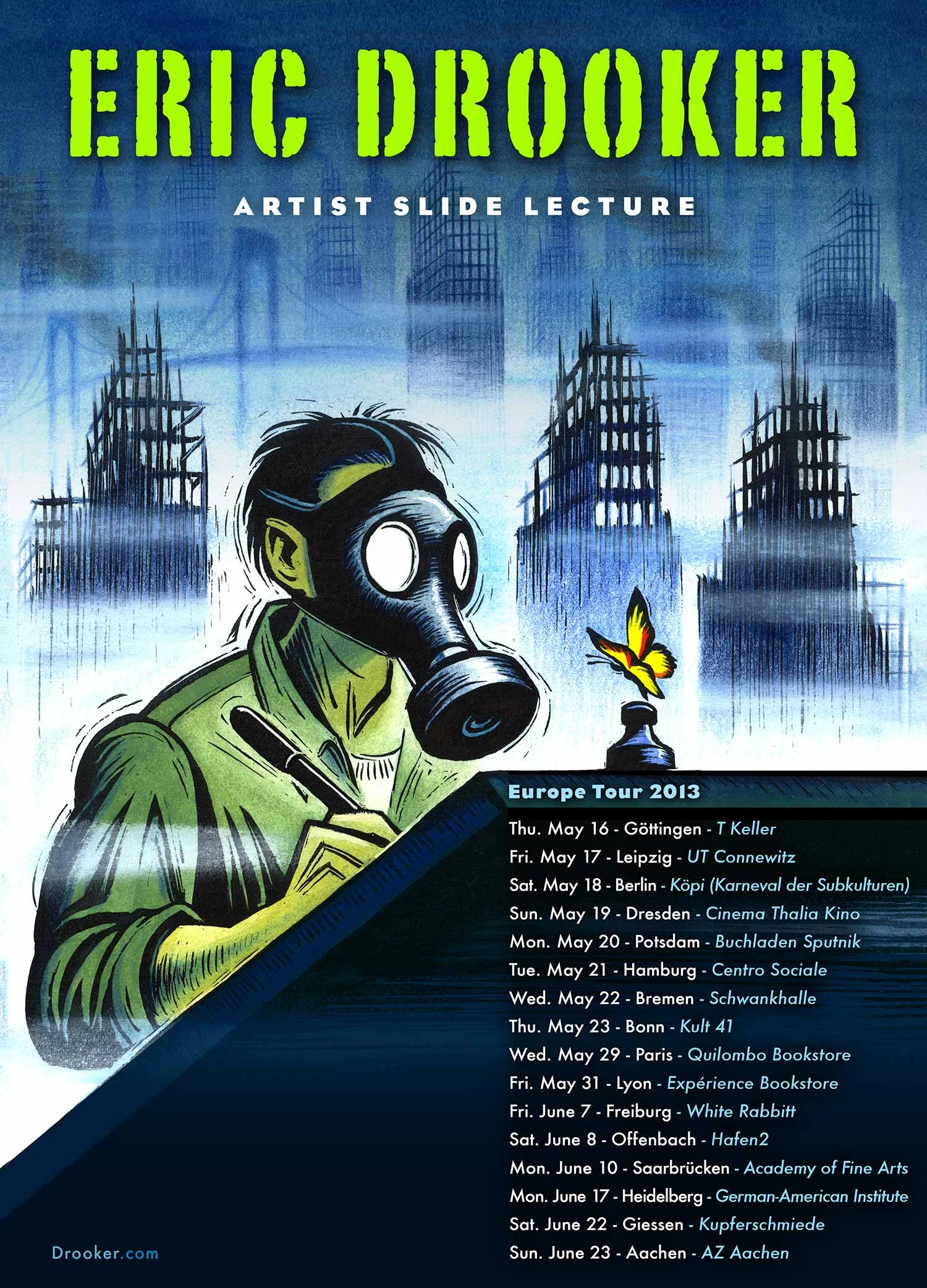 Drooker's Tour of Europe Poster — 2013