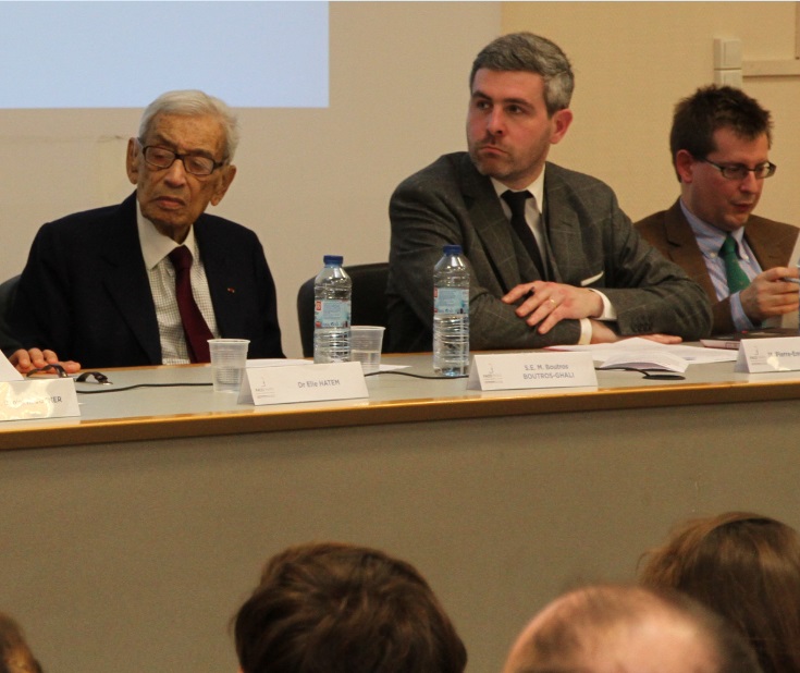 Boutros Boutros-Ghali and the author, at a february 2013 conference on international sanctions.