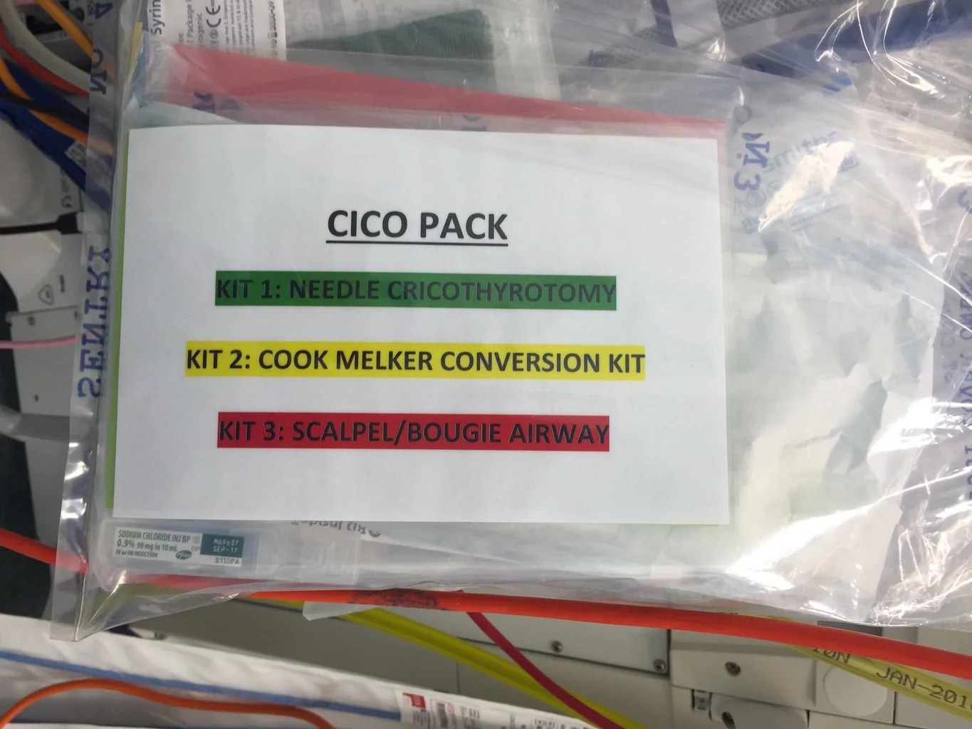 North Shore Private Hospital (Sydney, Australia) CICO Rescue Kit
