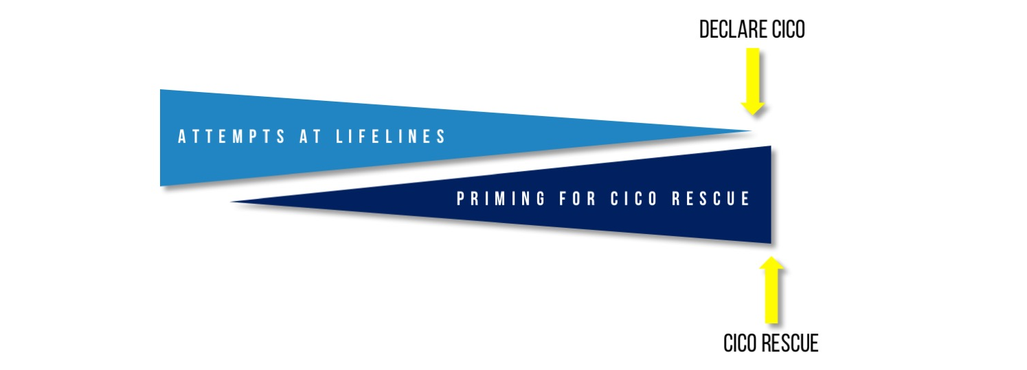 平行预防过程的图解表示;为CICO做准备。启动允许CICO救援在发生CICO情况时以最小的延迟实施