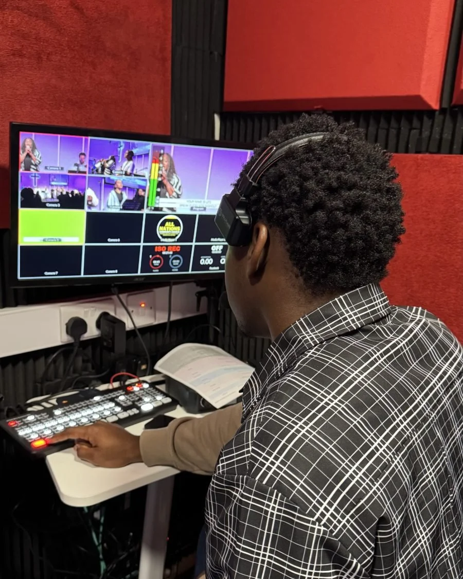 A volunteer vision mixing the live stream