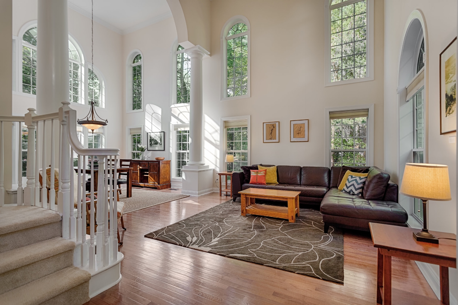 Open room with tall ceilings