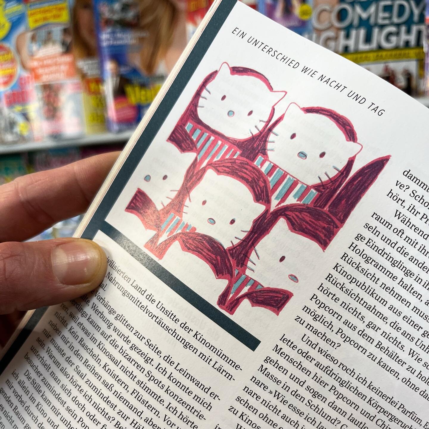You can find some of my  #illustrations in the latest #dasmagazin - #anselmneft wrote a story about different cinema experiences in different cities. I did the drawings for the text. #editorialillustration #pencilillustration #magazinillustration #il