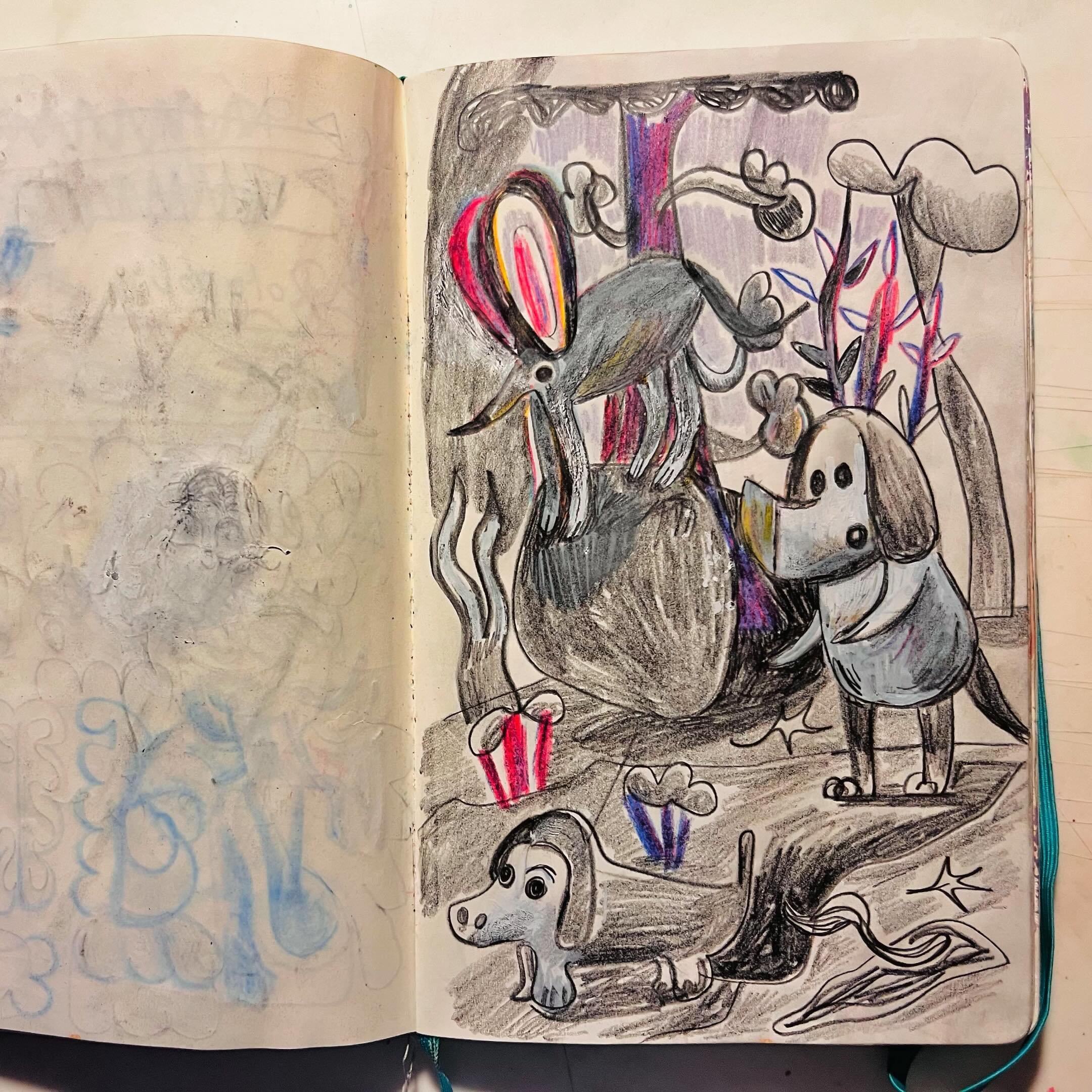 These guys are from my #sketchbook / met them not long ago / wonder if they pop up again &hellip;#sketching #pencilsketching #sketchbooks #illustrationsketch #illustrationsketching #bleistiftzeichnung #drawingcharacter #animalcharacter #neonpantheon 