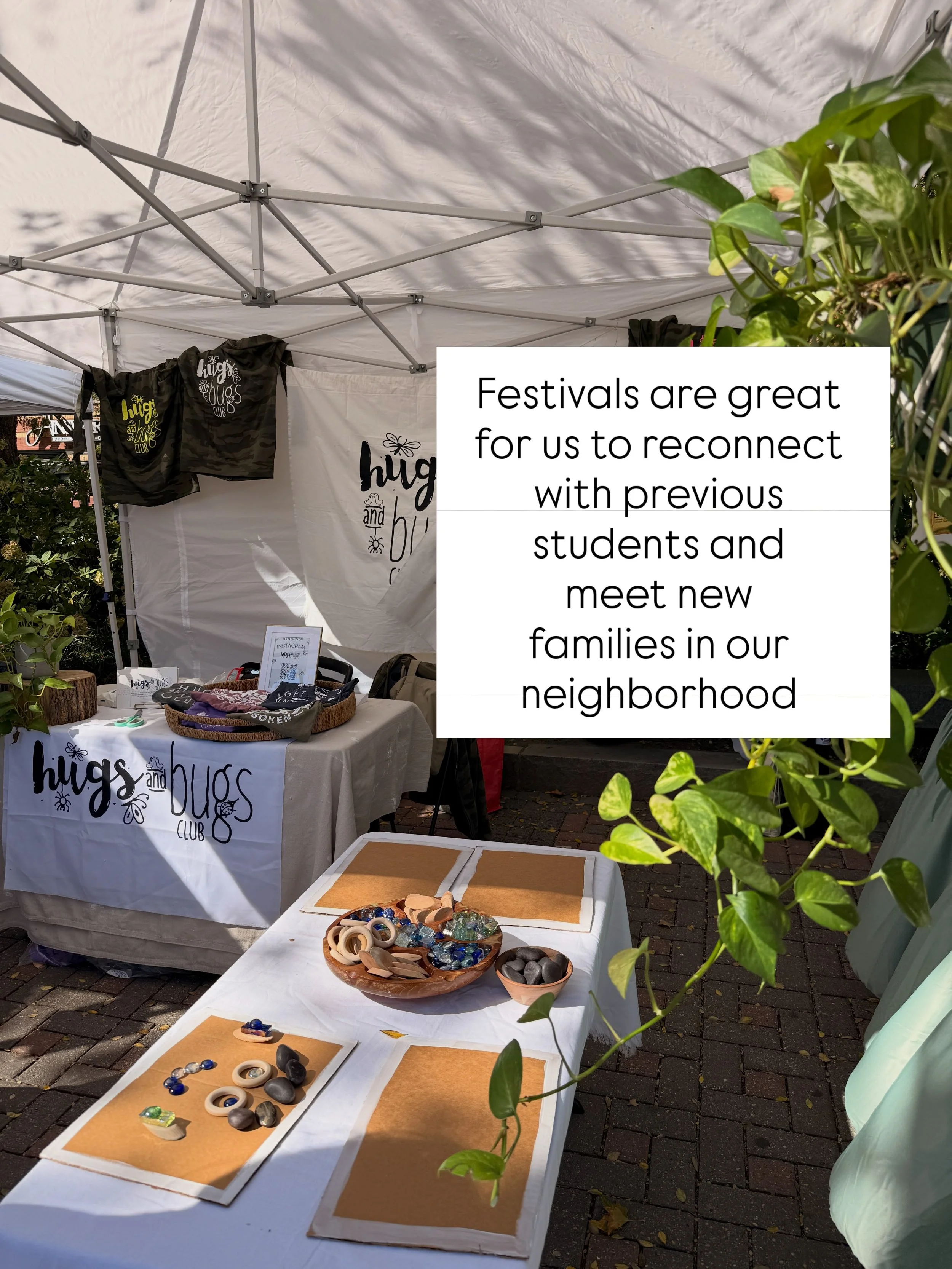 FESTIVAL FUN

My body aches the next day, but it&rsquo;s totally worth it! Warms our hearts to see our current and previous students come and visit us as well as meet new families in our neighborhood and share our love our play based education. 

Tha