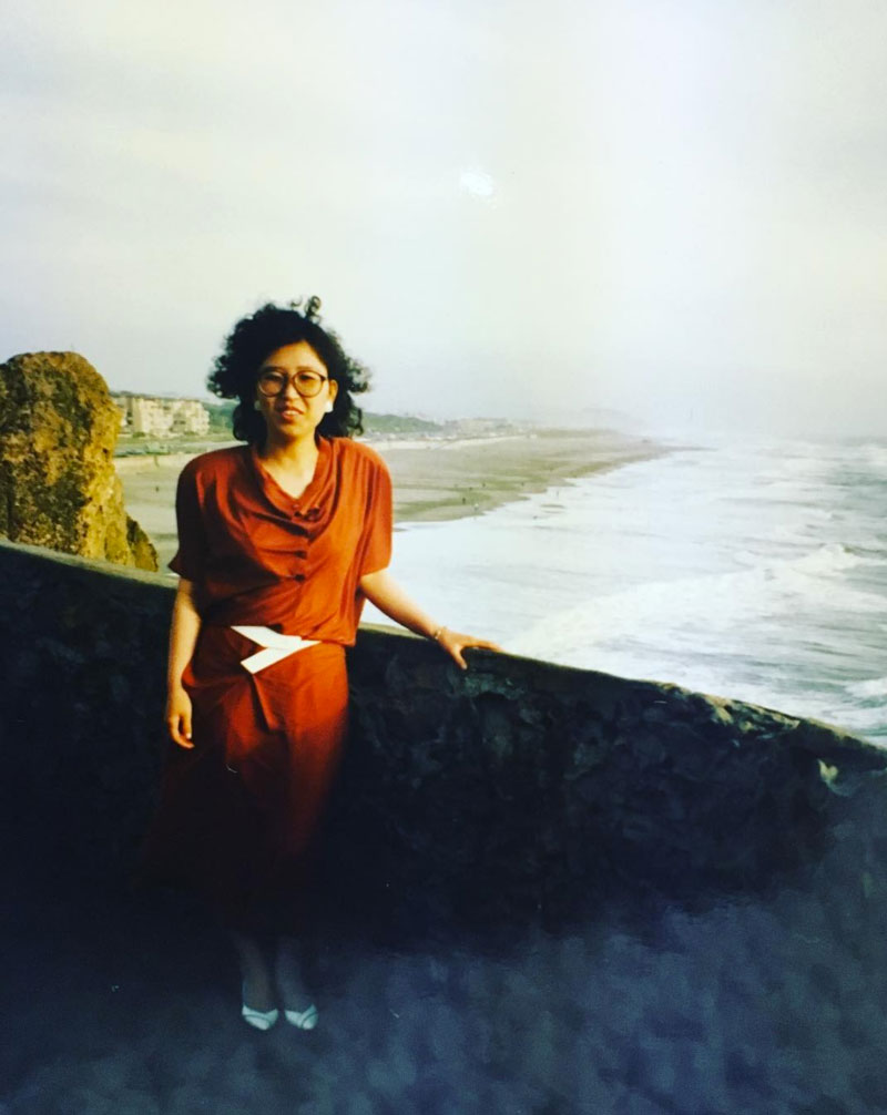 My mom really did wear chunky 80's glasses that large
