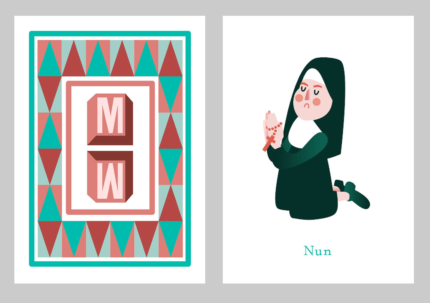 Card back and front design, respectively