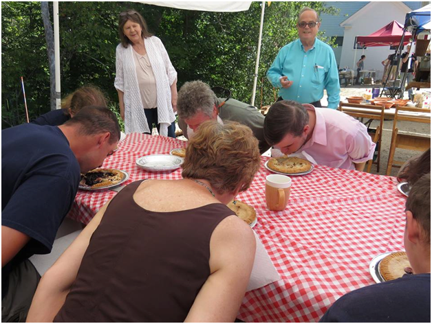 The Effingham Preservation Society raised funds to restore its headquarters in the former Drake’s General Store building through pie sales, Saturday coffees, concerts, and art shows.Courtesy of the Effingham Preservation Society.